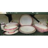 Some Royal Worcester pink and gilt dinner ware