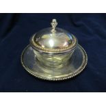 An 800 Standard silver and glass condiment dish on stand