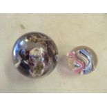 Two millifiori paperweights