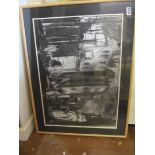 DAVID ROBERTS - two charcoal and chalk pictures; Night Scene and Night Brick Lane