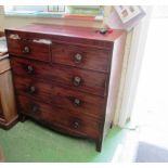 A 19th Century mahogany chest of two short and three long drawers