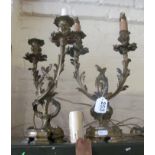 A pair gilt two branch candelabra