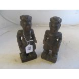 A pair of treen figures (both a/f)