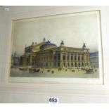 A coloured print Le Nouvel Opera framed and glazed