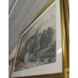 A large Edwardian black and white print Claude Duval