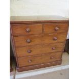A small Victorian chest of two short and three long drawers