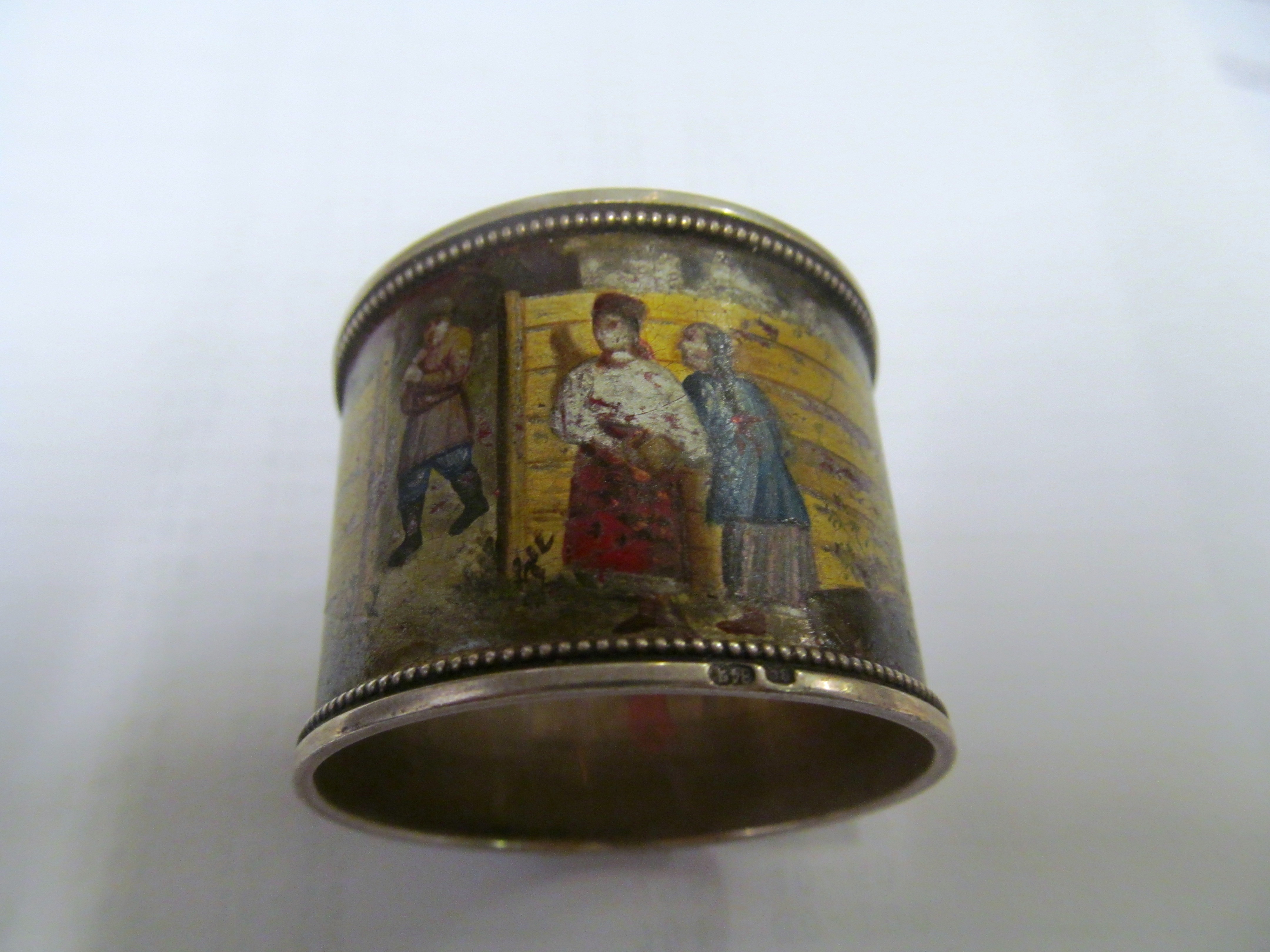 A pair Russian napkin rings and silver tea infuser - Image 3 of 12