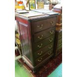 A five drawer mahogany chest