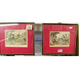 A coloured prints Henry VIII meets Francis 1st and three other similar prints