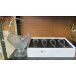 A set of Royal Doulton glasses (boxed) glass basket and eye bath.