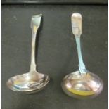 A pair of Irish silver (Dublin 1810) ladles