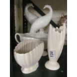Two Portuguese birds, Beswick, SylvaC and another vase