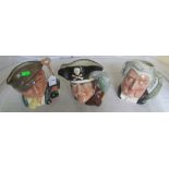 Three Doulton character jugs Lawyer, Long John Silver and The Gardener