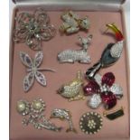 Various animal and other brooches