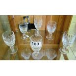 A set of six Waterford Coleen sherry glasses (one foot larger)