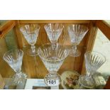 Four Waterford glasses and two smaller