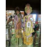 A pair of Edwardian bisque figures gallant and lady