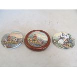 Three pot lids (one a/f)