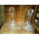 Two ships decanters one indistinctly marked Waterford