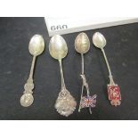 Four novelty silver spoons
