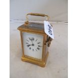 A French brass cased carriage clock