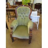 A Victorian showframe armchair