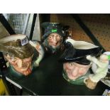 Three large Royal Doulton character mugs The Poacher, Tam O'shanter and Rip Van Winkle