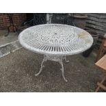 A White garden table