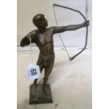 A bronze archer signed C Heine