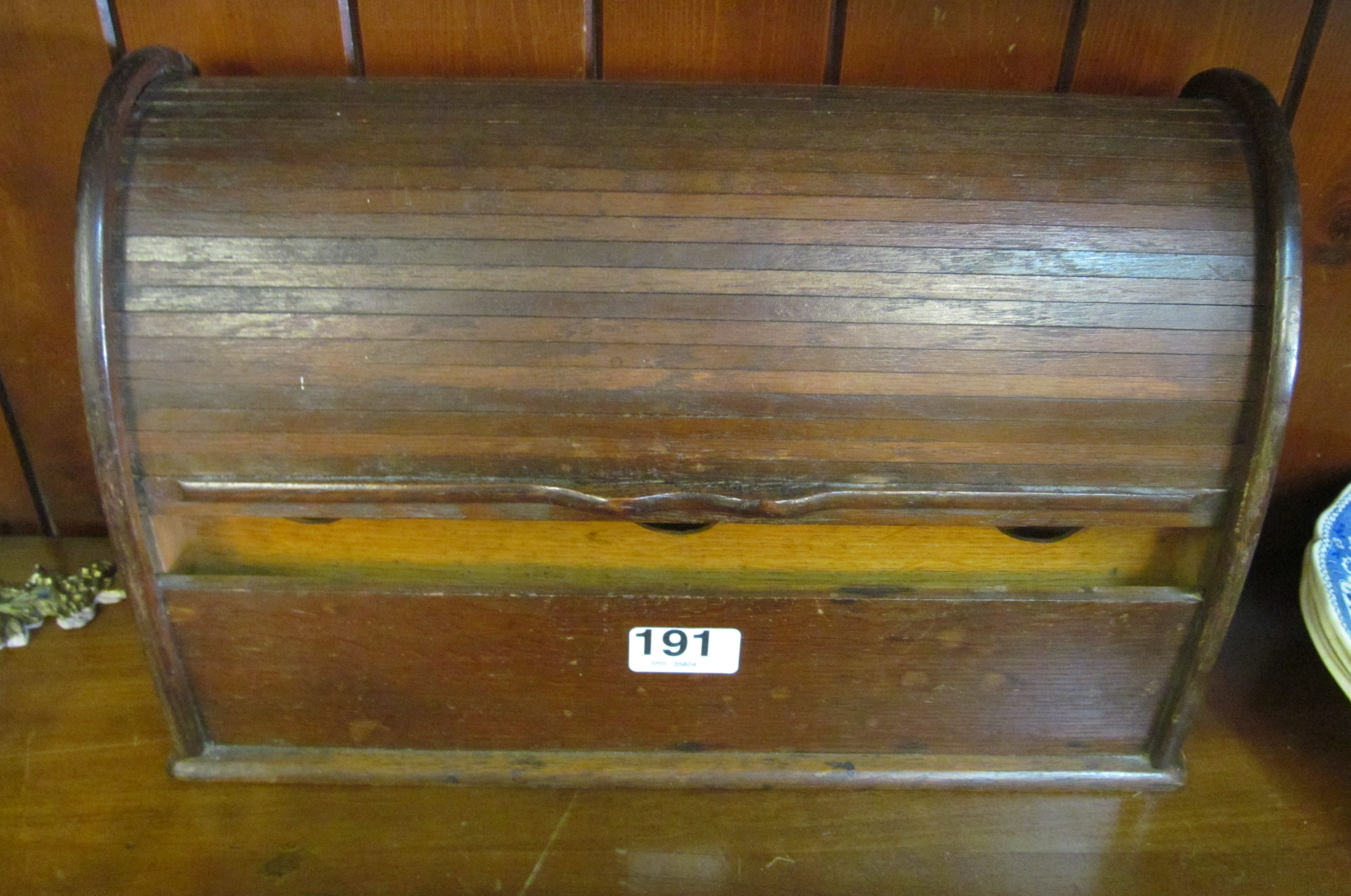 A tambour fronted correspondence box