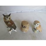 A Beswick owl and other owls