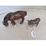 A Beswick donkey and Beswick horse