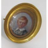 A miniature of young boy in gilt frame
