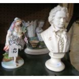 A French bisque model, bust and lady