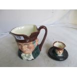 A Doulton character jug Old Charlie and Old Charlie on stand