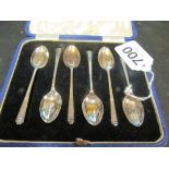Six silver coffee spoons (i.c)