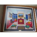 FRANCOIS LEDAN FANCH - serigraph 'Interior with Three Masterpieces'