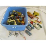 Dinky and other die cast cars and trucks all playworn