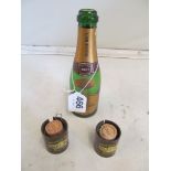 A Champagne bottle Final Run Brighton Belle 1972 and two corks