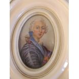 Two oval miniatures 18th Century gentleman and lady
