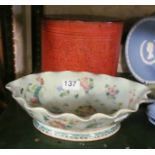 A floral celadon coloured Chinese bowl and lacquer box
