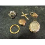 Two gold rings and other jewellery