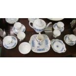 A Coalport blue and grey cherub design teaset