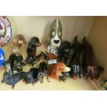Various dog ornaments mainly dauchaunds