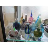 Various glass scent bottles