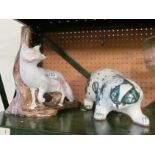 DT Sharp Rye pottery Fox and Badger