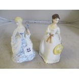 Three Royal Worcester figures (fan a/f)