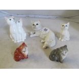 A Beswick ornament two cats 'Cats Chorus' and four other Beswick cats