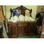 A 19th Century mirror back sideboard with central drawer, two side doors and double centre door