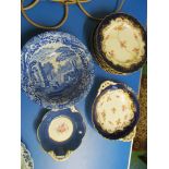 Seven Coalport plates(s/a/f), two dishes and a Copeland bowl